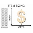 thumbnail image 2 of Unfinished Wood Dollar Sign Shape - Craft - up to 46" DIY 7" / 1/8", 2 of 3