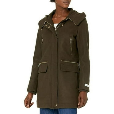 Calvin Klein Women's Zip Front Duffle Wool Coat, Loden, S