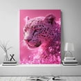 thumbnail image 2 of Mudket Framed Pink Glitter Leopard Canvas Wall Art, Sparkly Glam Animal Print Wall Decor, Ready to Hang for Girls Bedroom - 12"L x 8"W, 2 of 10