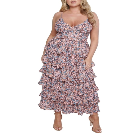 Women Bodycon Dress Ruffles Sleeveless Cami Split Dresses Summer Casual Beach Party