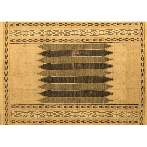 Ahgly Company Indoor Rectangle Abstract Brown Modern Area Rugs, 7' x 10'