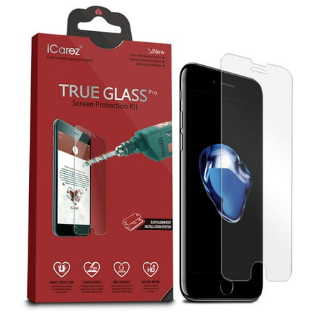 iCarez [Tempered Glass] Screen Protector for iPhone 8 Plus iPhone 7 Plus 5.5-inch Easy Install [0.33MM 9H 2.5D 2-Pack] with Lifetime Replacement