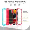 thumbnail image 5 of SaniMore for iPhone 13 Pro Max 6.7" 2021 Case with Hidden Bracket Rugged Heavy Duty Protective [Hard PC Back + Silicone Bumper] Shokcproof Anti-drop Tri-layer Hybird Armor Shell, Mint/Rose, 5 of 7