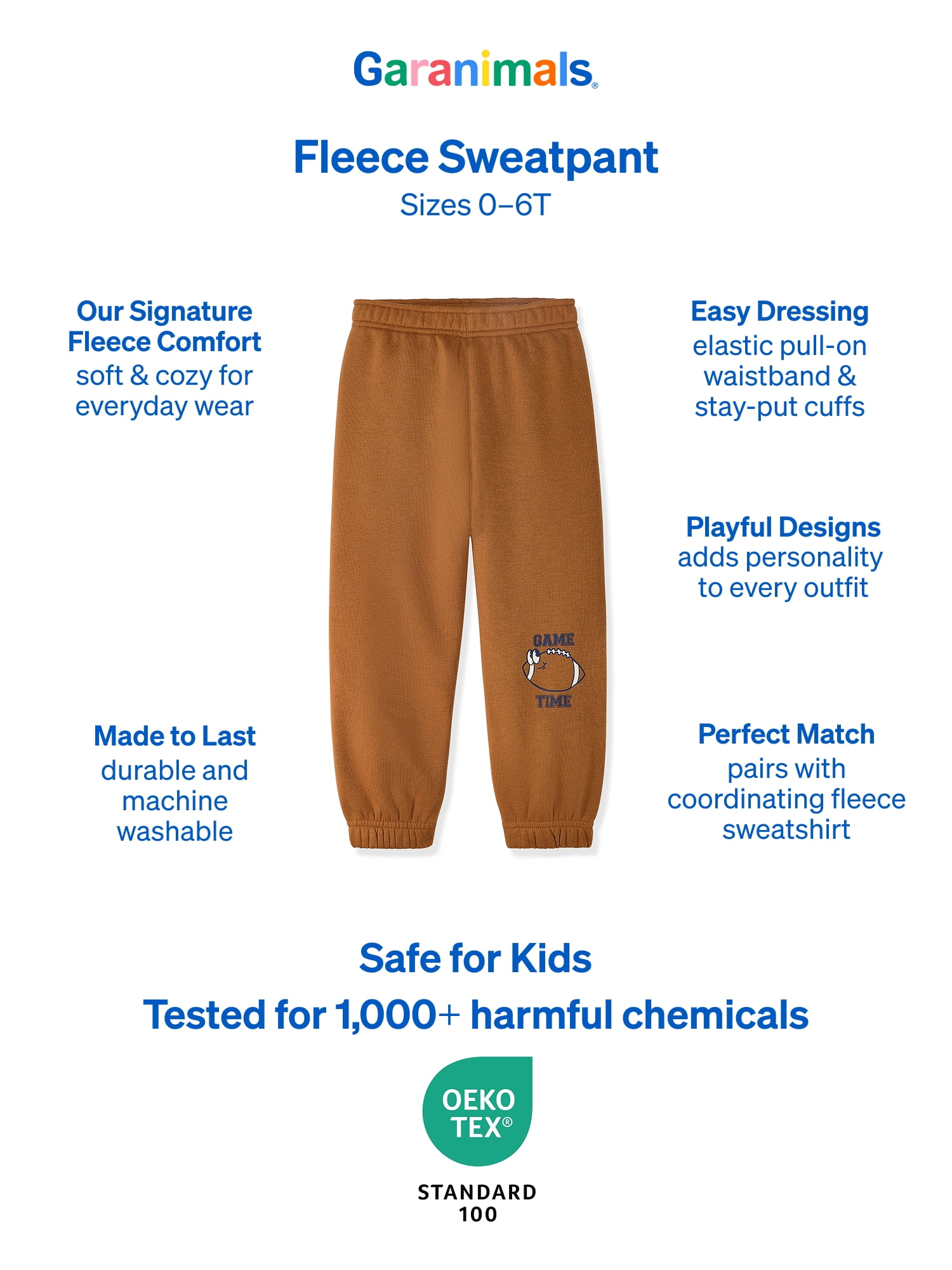 Garanimals Baby & Toddler Boys Fleece Sweatpants, Sizes 0-6T