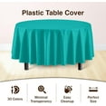 thumbnail image 3 of Shiyou- Lot de 4 Nappe en Plastique Turquoise - Nappe Ronde Jetable de 84 Pouces pour Fêtes - Nappe Ronde - Nappes Jetables pour Fêtes - Nappe en Plastique pour Pique-Niques, 3 of 4