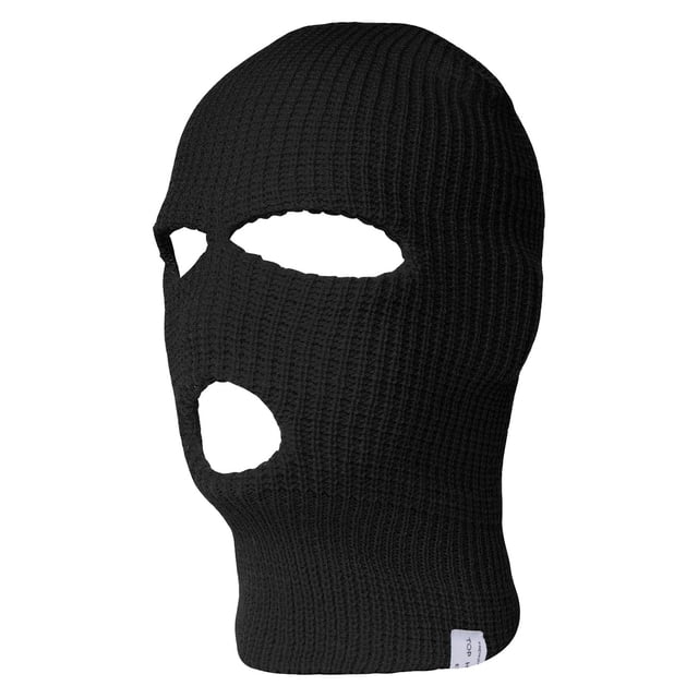 TopHeadwear 3-Hole Ski Face Mask Balaclava, Black