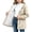 Beige, variant on Girls Waterproof Hooded Jacket, Fleece Lined Windbreaker with Zip Up and Pockets, Solid Color Warm Outerwear for Fall Winter School Everyday Wear