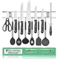 thumbnail image 1 of Magnetic Knife Holder for Wall - Stainless Steel Knife Magnetic Strip 18 Inch - Wall Knife Magnet Bar Rack with Hooks for Kitchen Utensil Holder and Tool Holder, 1 of 8