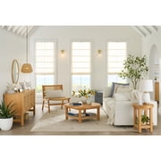 Better Homes & Gardens Vista Woven Coastal End Table, 18 in Round, Light Honey