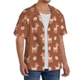 thumbnail image 4 of Xecao offers the Cute Poodle Dog for Men's Casual Short-sleeved Shirt, a button-up collared shirt with a pocket, perfect for beach vacations and yacht travel in the 4X-Large size., 4 of 7