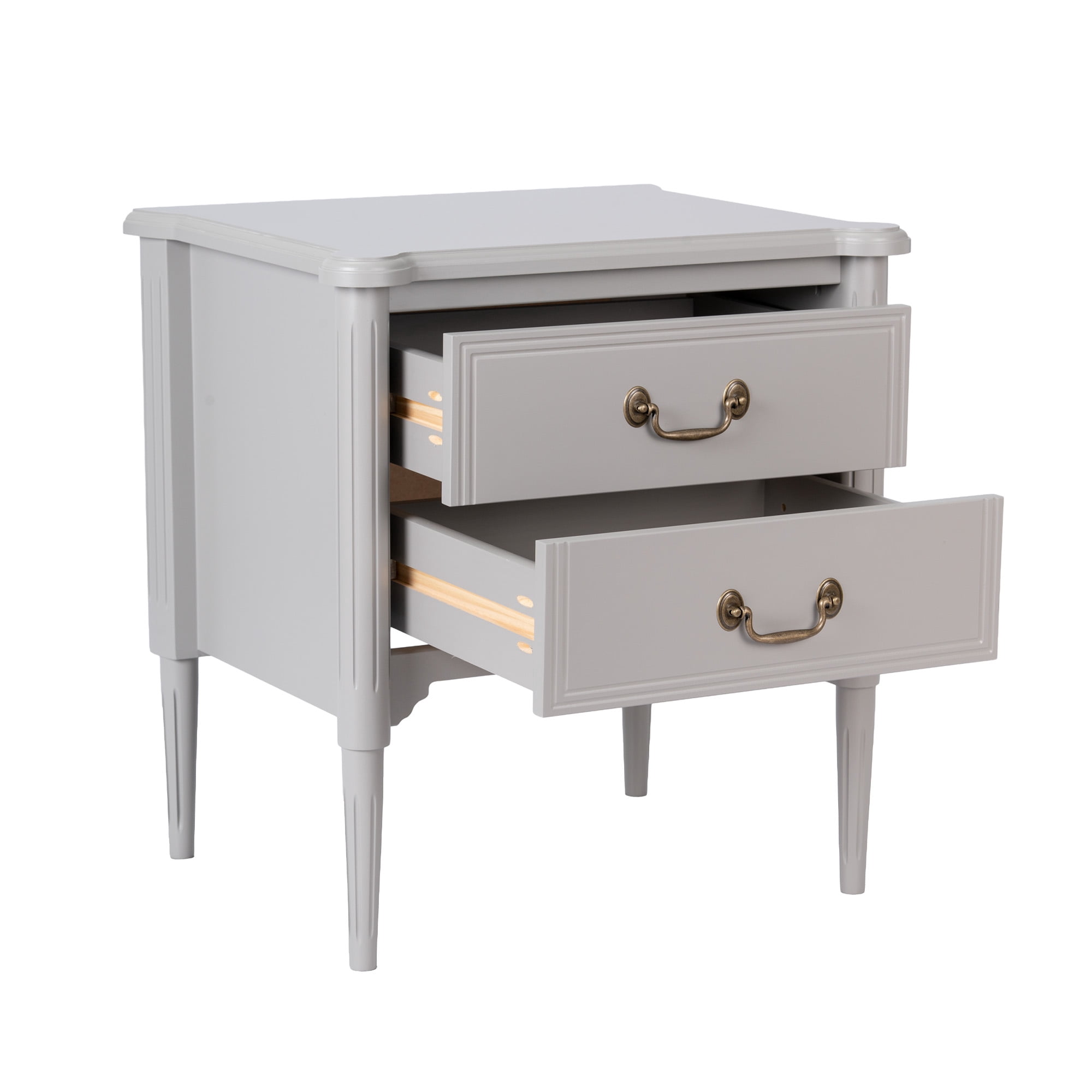 Design House Oxford End Table with Drawers, Gray