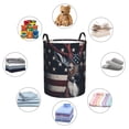 thumbnail image 4 of Daiia Vintage American Deer Round Laundry Basket with Handles Thickened Waterproof Circular hamper,Dirty Clothes Storage Basket for Bedroom,Bathroom,College Dorm-Medium, 4 of 6