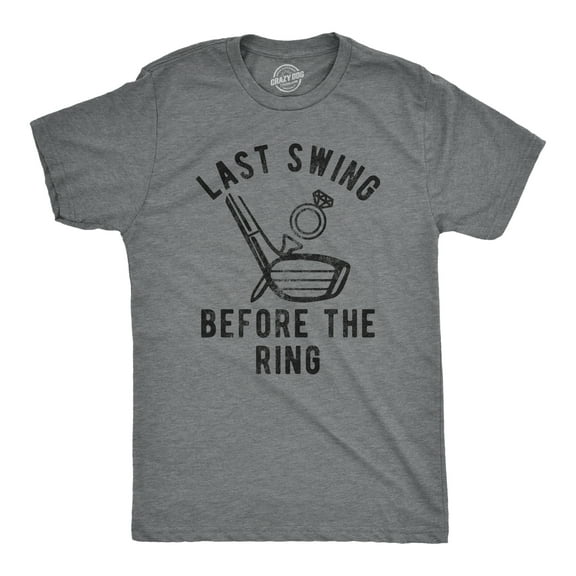 Mens Last Swing Before The Ring T Shirt Funny Golf Bachelor Bachelorette Wedding Tee Graphic Tees