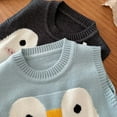 thumbnail image 4 of lnmuld Sweaters for Teens Winter Girls Knitted Vest Top Cute Penguin Print Round Neck Soft Warm Cardigan Sweater for and Kids Fashion Outerwear Size:2-3 Years, 4 of 8