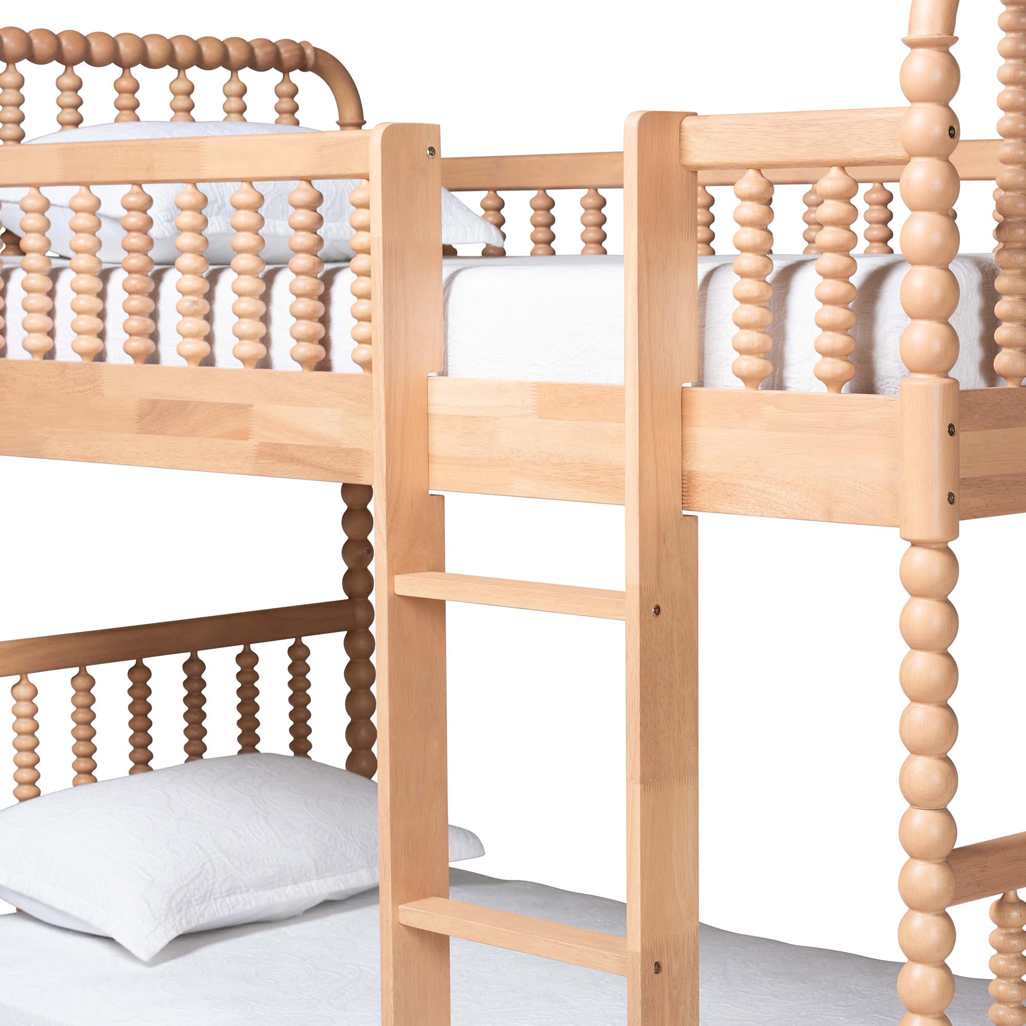 Baxton Studio Lucera Mid-Century Modern Bunk Bed, Twin, Beech Brown