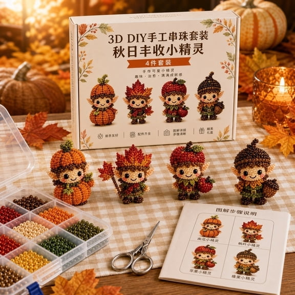 Halloween 3D Beaded Craft Kit with Instructions, Spirit Bead Art Handmade Gift for Beginners & Craft Enthusiasts (Fairy Theme)