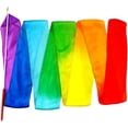 thumbnail image 1 of Woeilo Women 1 Piece Hand Painted Silk Flow Ribbon Streamer with Rods Worship Flags for Dance, 1 of 5
