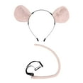thumbnail image 1 of 2x Mouse Costume Accessory Set Mouse Ears Headband and Tail Party Decoration Pink, 1 of 8