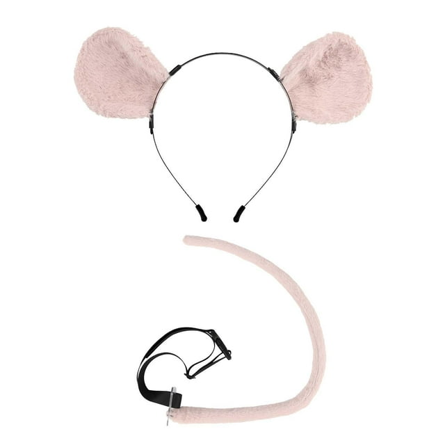 Accesorios para disfraces Yuyangstore Ratones Orejas y Cola Juego 2 piezas Rosa
