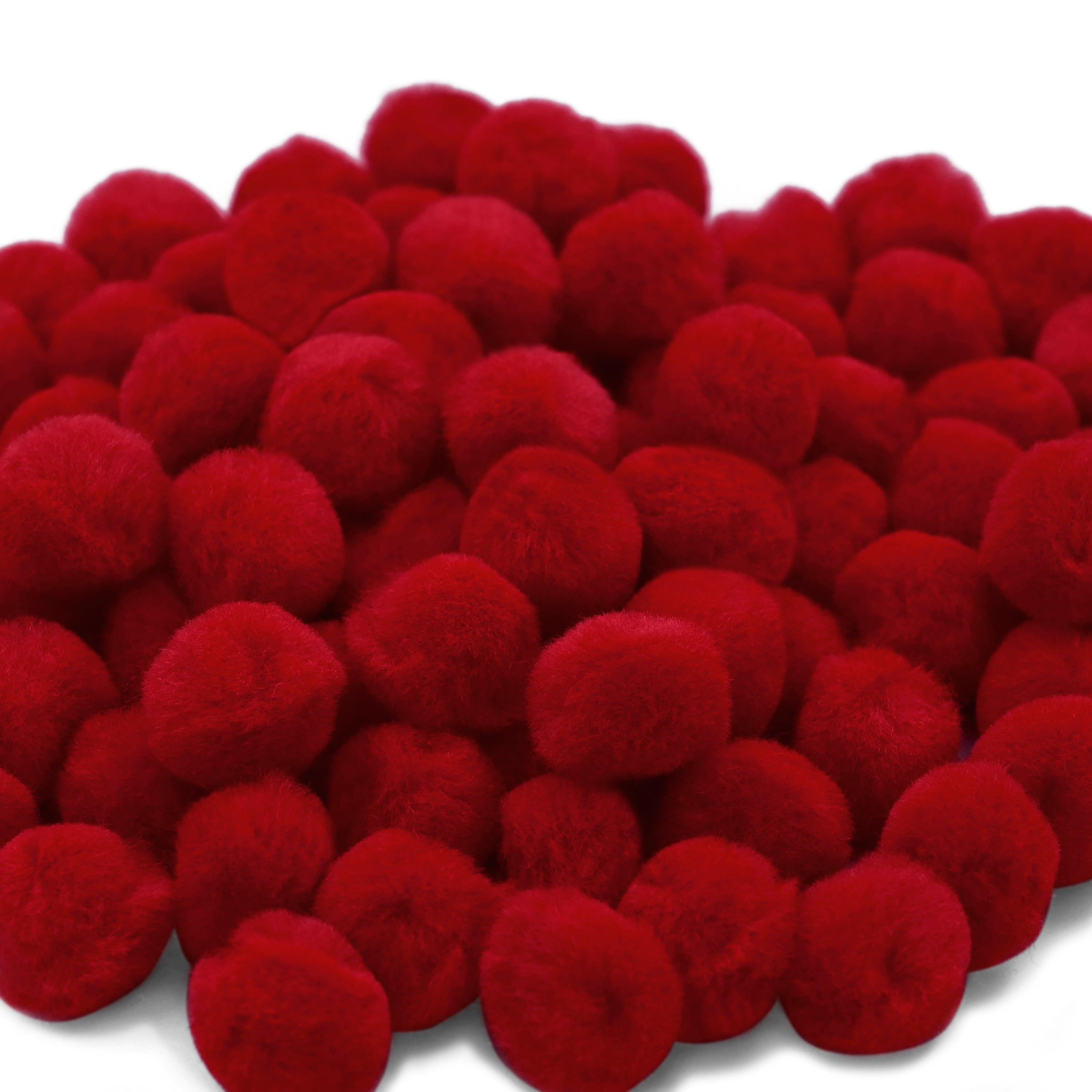 (7 pack) Hello Hobby 1 inch Red Craft Pom Poms, 80 Piece Set