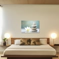 thumbnail image 3 of ZHONGYUTONG Zen Canvas Wall Art Stones and Flowers Butterfly Pictures Prints Spa Artwork (16"x24"), 3 of 6