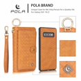 thumbnail image 2 of Galaxy S10 Wallet Case, Dteck Multi-Functional PU Leather Zipper Wristlets Clutch Detachable Magnetic 13 Card Slots 4 Cash Purse Protection Back Cover For Samsung Galaxy S10, Brown weave, 2 of 11