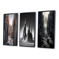 thumbnail image 3 of Designart "Desert Landscape Vertical Plains and Rocks III" Meadow Framed Wall Art Set Of 3 - White Traditional Frame Gallery Wall Set For Home Decor, 3 of 6