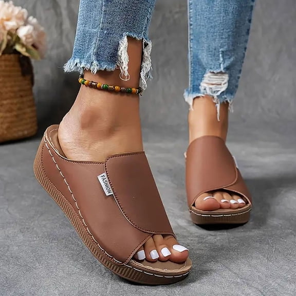 Sandals Women Womens Shoes Dressy Wedge Sandals Women - Slip On Casual Summer Shoes, Lightweight Comfortable Sandals