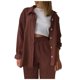 thumbnail image 1 of Conjunto de 2 piezas para mujer: pantalones anchos y blusa con cuello en V - Ropa informal con cintura elástica - Poliéster, S-XL, 1 of 5