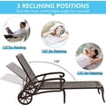 thumbnail image 3 of Luccalily Lounge Chairs for Outside, Chaise Lounge Outdoor Pool Tanning Chairs Cast Aluminum with Adjustable Backrest and Moveable Wheels, Bronze, 3 of 11