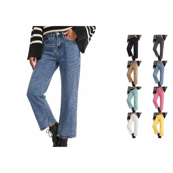 High Waist Straight Leg Jeans Casual Wide Leg Trousers Loose Fit Denim Pants For Everyday Comfort And Style Pants for Women Casual