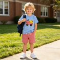 thumbnail image 2 of Back to School Toddler Boy 2 Pack Outfit Cotton T Shirt and Shorts Set First Day of Preschool Kindergarten Clothes, 2 of 9