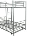 thumbnail image 3 of Twin Over Twin Bunk Bed with Trundle, Metal Twin Bed with Safety Guard Rail and Ladders, Space-Saving Design Sleeping Bedroom Bunk Bed for Young Teens and Adults, Easy Assembly, K98, 3 of 9