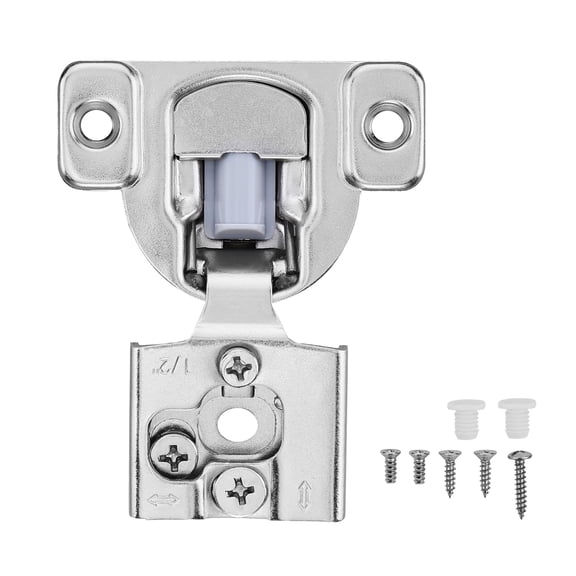 KFFKFF Cabinet Door Hinges, Set of 50, Semi Overlay Kitchen Cabinet Hinges, 105 Degree Swing Angle, Quiet Close Hidden Wardrobe Hinges for Framed Cabinet Style, Includes Installation Screws