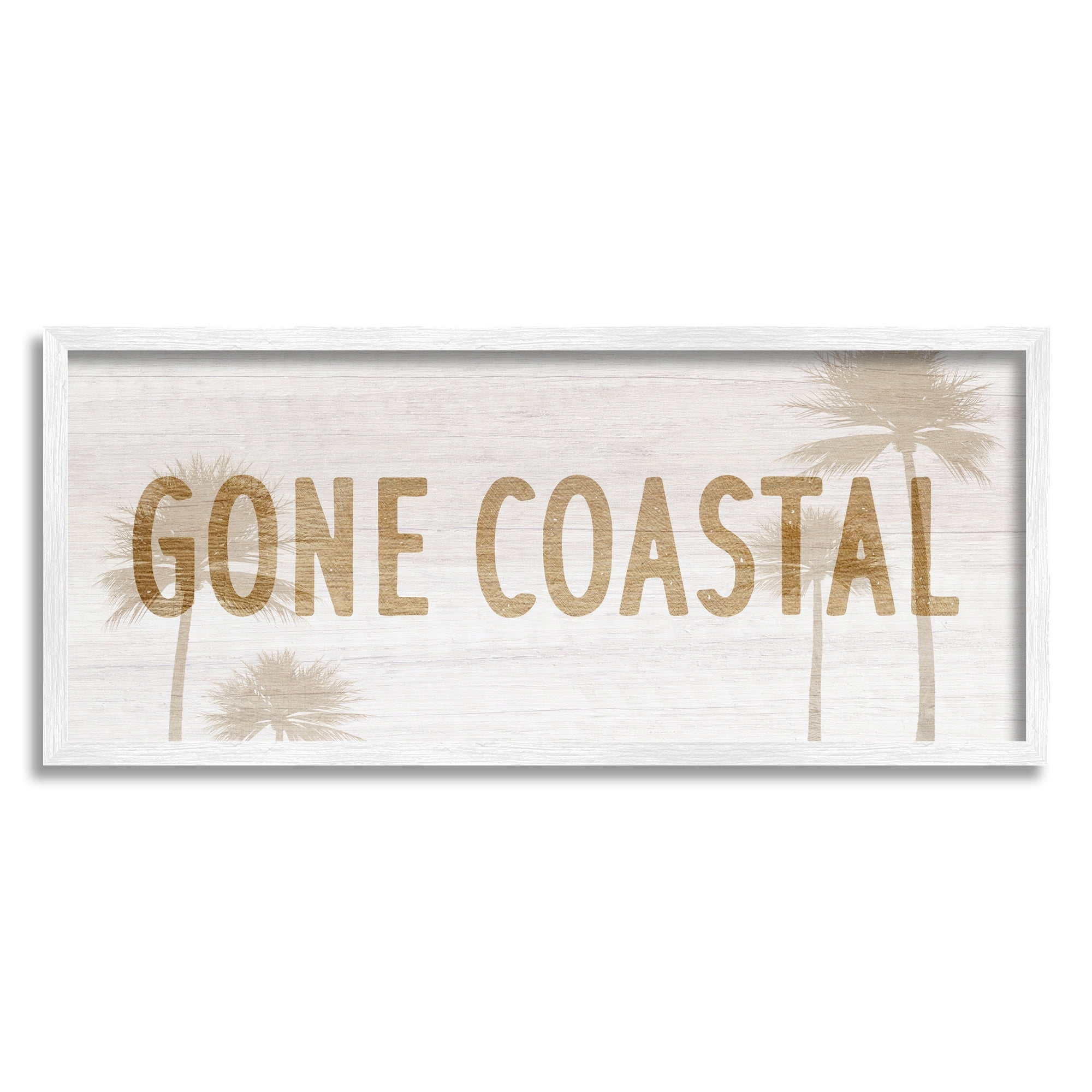 Stupell Industries Gone Coastal Beach Pun Funny Tropical Palm Trees, 30 x 13, Design by Daphne Polselli