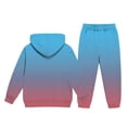 thumbnail image 6 of RUTAYY Boys 2 Piece Clothing Set Letter Graphic Long Sleeve Pullover Hoodie Elastic Waist Sweatpants Street Wear, Sky Blue, 6 of 6