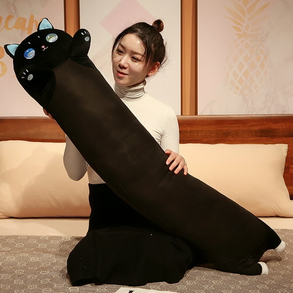 80-120cm Giant Long Plush Cat Rabbit Dinosaur Toy Stuffed Lifelike Big Dog Hug Massage Throw Pillow Boyfriend Cushion For Girl