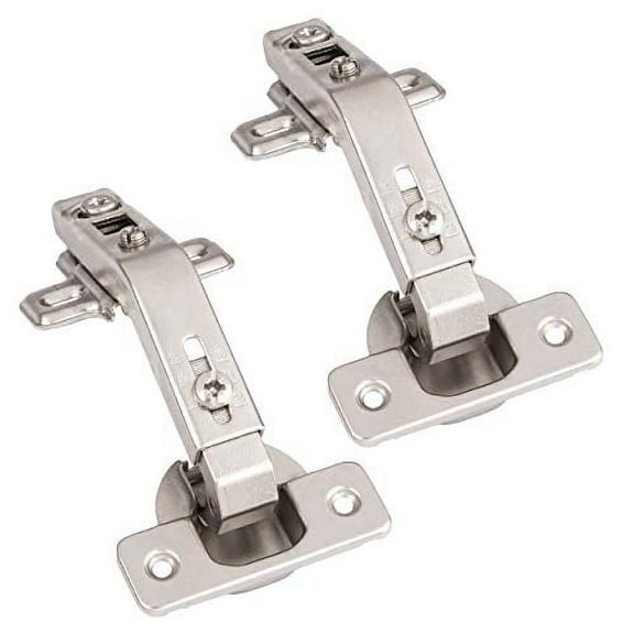 Corner Cabinet Hinges Satin Nickel, 2 Pack - Frameless Self Closing 135 Degree Lazy Susan Kitchen Cabinet Door Hinge Hardware