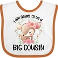 thumbnail image 3 of Inktastic Floral Deer Fawn I Am Going to Be a Big Cousin Boys or Girls Baby Bib, 3 of 4
