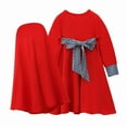thumbnail image 4 of Coerni Toddler Kids Baby Girls Summer Clothes Long Sleeve Soild Bowknot Muslim Dress Hat Outfit Set Crop Top Hoodie Outfits, 4 of 9