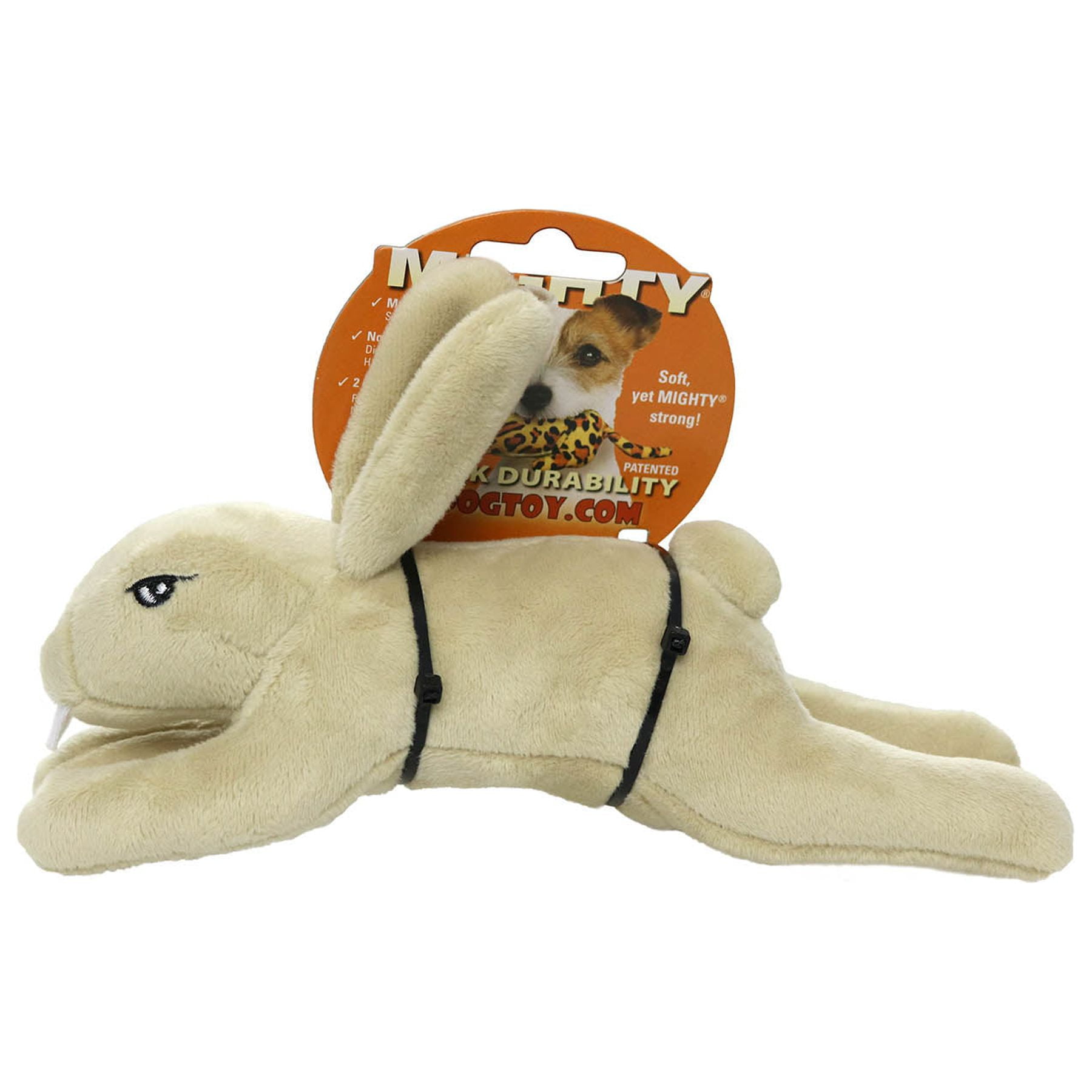 VIP Products Mighty Junior Durable Rabbit Dog Toy, Brown