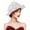 White, variant on Women's Elegant Faux Linen Tea Party Hat-Wide Sun Protection-Lightweight & Comfortable-11.81"-Black/White/Wine/Purple/Gray/Watermelon Red