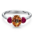 thumbnail image 3 of Gem Stone King 2.00 Ct Oval Ecstasy Mystic Topaz Red Created Ruby 925 Sterling Silver Ring, 3 of 6