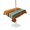 Orange, Teal, Gold, variant on Outdoor Tablecloth with Umbrella Hole for Patio/Picnic/Party/Camping, Orange Brown Wooden Waterproof Table Cloth Rectangle Table Cover Washable, Farmhouse Striped Modern Art (60"x 120")