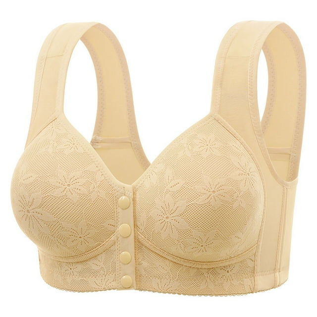 HongQid Seamless Front Close Bras for Women No Underwire Plus Size Full Coverage Comfort Supportive Convenient Bralettes