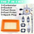 thumbnail image 6 of Carburetor for Stihl FS120 FS200 FS020 FS202 FS250 FS300 FS350 String Trimmer, Gasket + Fuel Hose + Spark Plug Replacement Set  4134 120 0653 4134 120 0603, 6 of 8