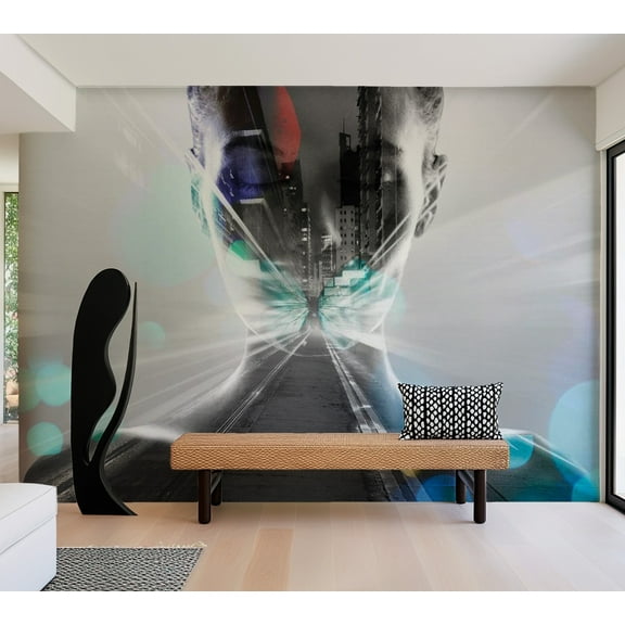 Tiptophomedecor Abstract Wallpaper Wall Mural - City Woman