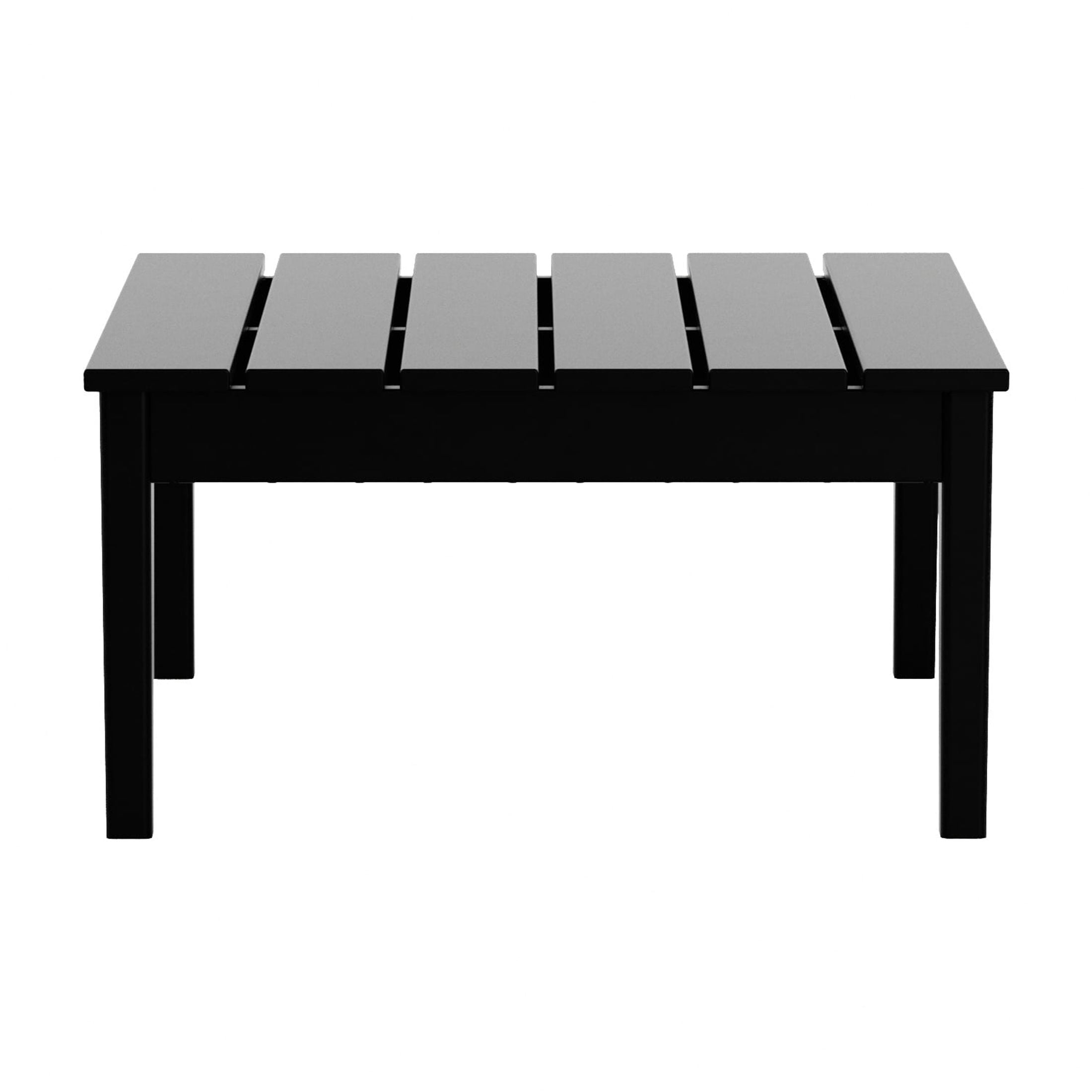 WestinTrends Ashore Outdoor Coffee Table, 32 Inch All Weather Poly Lumber Adirondack Patio Coffee Table Square Low Table, Black