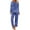 #02Blue, variant on Kiplyki Fall Home Trends Women's Pajama Printing Round Neck Short Sleeve Sleepshirt and Pants Sets Loungewear Pajamas With Pockets