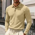 thumbnail image 4 of Men's Corduroy Polo Shirt Long Sleeve Slim Fit Casual Pullover Business Casual Golf Shirt, 4 of 8